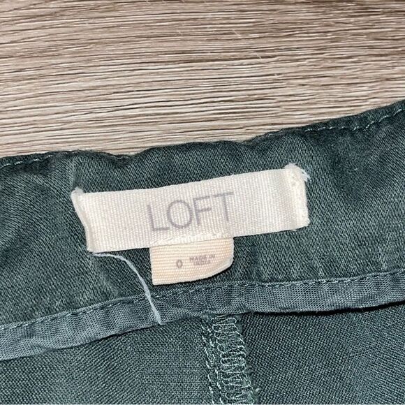 Women's Loft Olive Green Wide Leg Cropped Pants - Picture 5 of 9